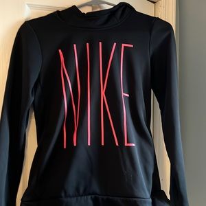 Girls NIKE black and hot pink hoodie